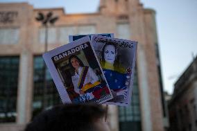 Venezuelan Community Protest At Praça Restauradores In Lisbon, Portugal.