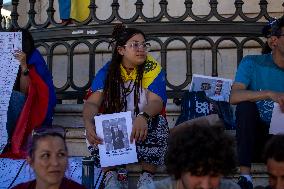 Venezuelan Community Protest At Commerce Square  In Lisbon, Portugal