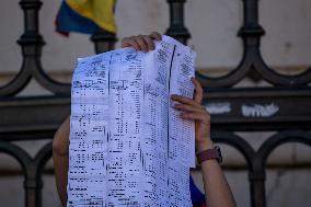 Venezuelan Community Protest At Commerce Square  In Lisbon, Portugal