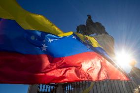 Venezuelan Community Protest At Commerce Square  In Lisbon, Portugal