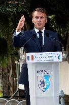 Emmanuel Macron At The 80Th Anniversary Of Bormes Les Mimosas Liberation