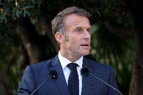 Emmanuel Macron At The 80Th Anniversary Of Bormes Les Mimosas Liberation