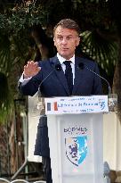 Emmanuel Macron At The 80Th Anniversary Of Bormes Les Mimosas Liberation