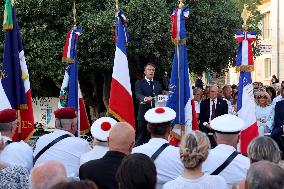 Emmanuel Macron At The 80Th Anniversary Of Bormes Les Mimosas Liberation