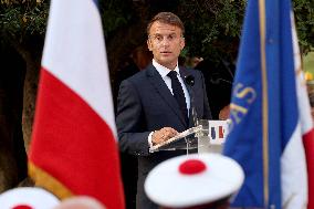 Emmanuel Macron At The 80Th Anniversary Of Bormes Les Mimosas Liberation