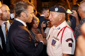 Emmanuel Macron At The 80Th Anniversary Of Bormes Les Mimosas Liberation