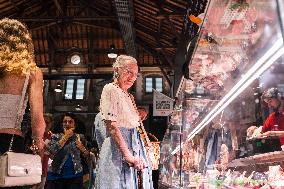 Queen Margrethe II of Denmark at Cahors Market - South of France