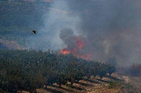 Wildfires Following Rocket Attacks From Lebanon - Israel