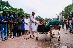 Activists of Anti-Discrimination Student movement attend funeral of two fellow students in Dhaka