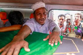 Activists of Anti-Discrimination Student movement attend funeral of two fellow students in Dhaka