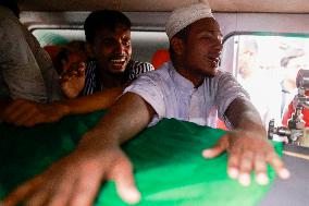 Activists of Anti-Discrimination Student movement attend funeral of two fellow students in Dhaka