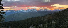 Sunset Glacier National Park