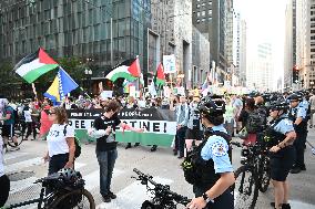 Protesters Demonstrate On The March Of The Eve Of The Democratic National Convention In Chicago Illinois