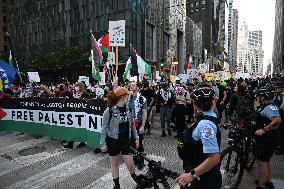 Protesters Demonstrate On The March Of The Eve Of The Democratic National Convention In Chicago Illinois