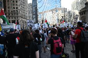 Protesters Demonstrate On The March Of The Eve Of The Democratic National Convention In Chicago Illinois