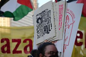 Protesters Demonstrate On The March Of The Eve Of The Democratic National Convention In Chicago Illinois