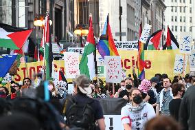 Protesters Demonstrate On The March Of The Eve Of The Democratic National Convention In Chicago Illinois