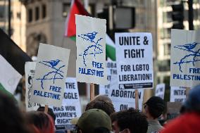 Protesters Demonstrate On The March Of The Eve Of The Democratic National Convention In Chicago Illinois