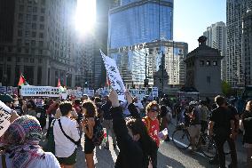 Protesters Demonstrate On The March Of The Eve Of The Democratic National Convention In Chicago Illinois