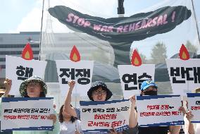 Protest Against South Korea's Joint Military Exercise With US - Seoul