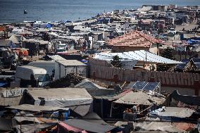 Displaced Palestinians Fleeing Their Houses