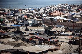 Displaced Palestinians Fleeing Their Houses