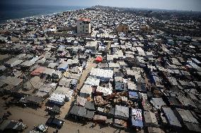 Displaced Palestinians Fleeing Their Houses