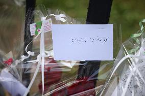 Fans Gather At Alain Delon's Residence In Douchy Where He Died On Sunday