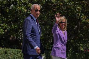 President Joe Biden Departs For The Democratic National Convention In Chicago