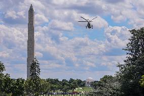 President Joe Biden Departs For The Democratic National Convention In Chicago