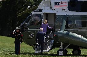 President Joe Biden Departs For The Democratic National Convention In Chicago