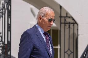 President Joe Biden Departs For The Democratic National Convention In Chicago