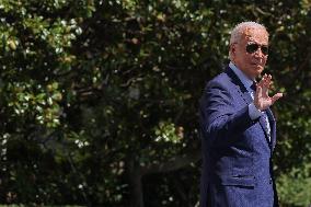 President Joe Biden Departs For The Democratic National Convention In Chicago