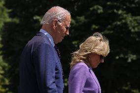 President Joe Biden Departs For The Democratic National Convention In Chicago