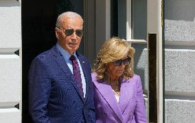 President Biden And The First Lady Depart The White House For The Democratic National Convention