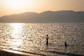 Water Volleyball In The Beach