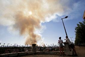 Wildfire Rages In Astorga - Spain