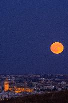 Supermoon Lights Up The Sky Above Seville - Spain