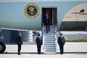 U.S. President Joe Biden And First Lady Jill Biden Arrive In Chicago Illinois For The 2024 Democratic National Convention