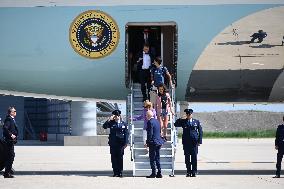 U.S. President Joe Biden And First Lady Jill Biden Arrive In Chicago Illinois For The 2024 Democratic National Convention