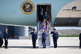 U.S. President Joe Biden And First Lady Jill Biden Arrive In Chicago Illinois For The 2024 Democratic National Convention