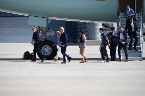 U.S. President Joe Biden And First Lady Jill Biden Arrive In Chicago Illinois For The 2024 Democratic National Convention