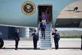 U.S. President Joe Biden And First Lady Jill Biden Arrive In Chicago Illinois For The 2024 Democratic National Convention