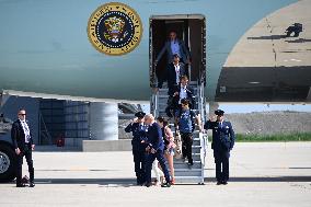 U.S. President Joe Biden And First Lady Jill Biden Arrive In Chicago Illinois For The 2024 Democratic National Convention