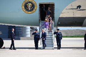 U.S. President Joe Biden And First Lady Jill Biden Arrive In Chicago Illinois For The 2024 Democratic National Convention