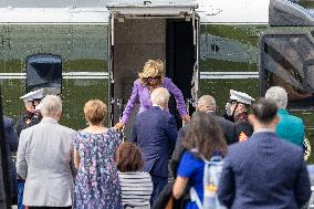 President Biden Landing In Downtown Chicago Visiting Democratic National Convention