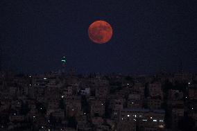 Supermoon Lights Up The Sky Above Amman - Jordan