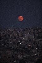 Supermoon Lights Up The Sky Above Amman - Jordan