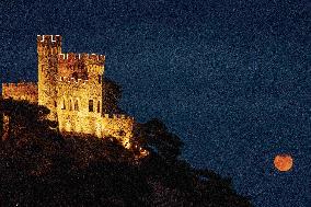 Supermoon Lights Up The Sky Above Lloret De Mar - Spain