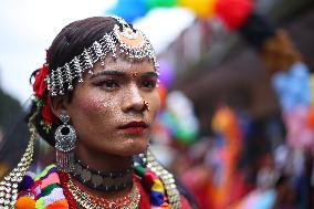 Gaijatra Parade In Kathmandu.